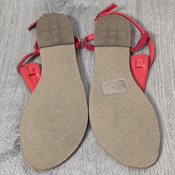 Just Fab Red Thong Sandals Size 10 - Picture 2 of 3